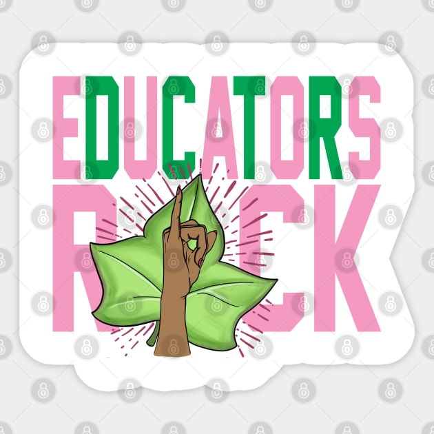 AKA Educators Rock Sticker by Pretty Phoxie LLC